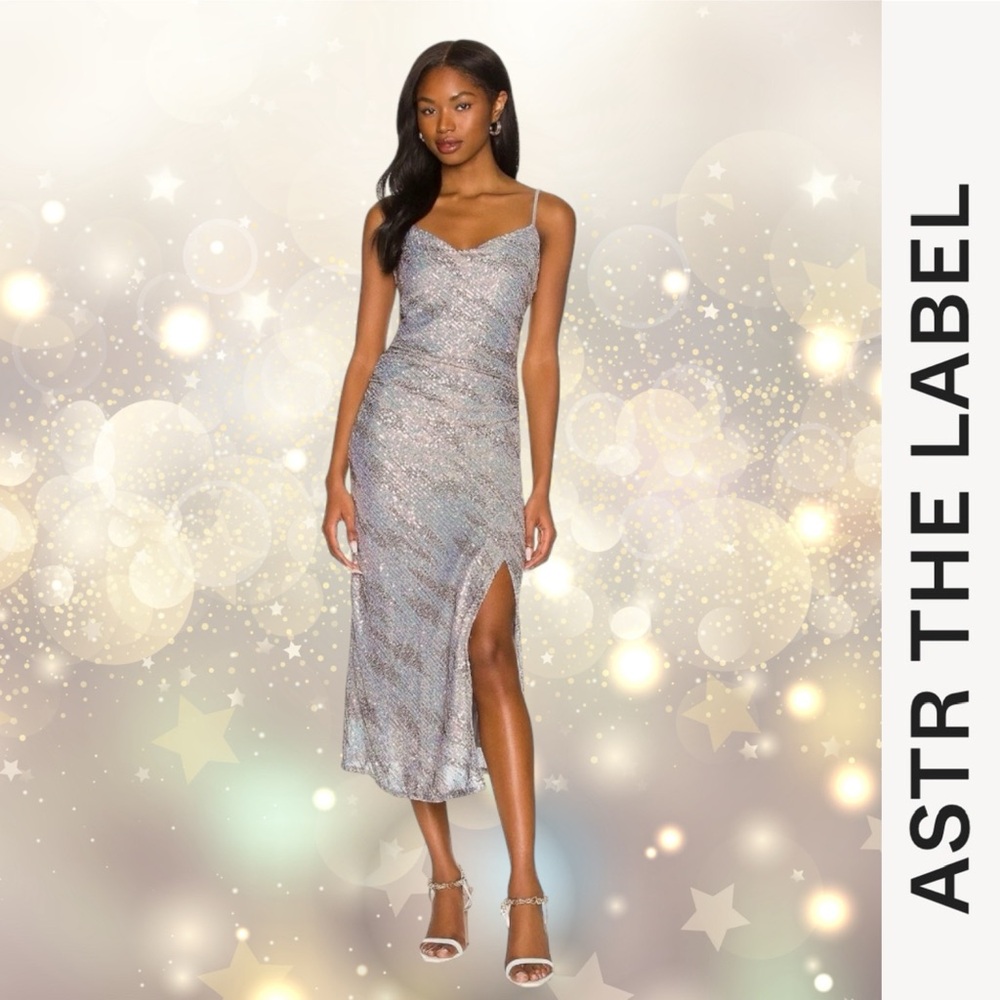 Astr The Label Hollywood‎ Silver/Pink Sequin Dress, Size XL, MSRP $148